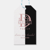 Moderne Roze Goud Gesplitste Aangepaste Monogram A Cadeaulabel (Voorkant)