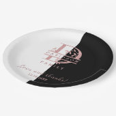 Moderne Roze Goud Gesplitste Aangepaste Monogram A Papieren Bordje (Gekanteld)