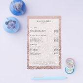 Moderne Roze Goud Glitter Salon Prijslijst Flyer (Enkel)