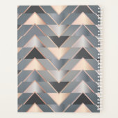 Moderne Roze Goud & Grijs Geometrisch Chevron Planner (Achterkant)