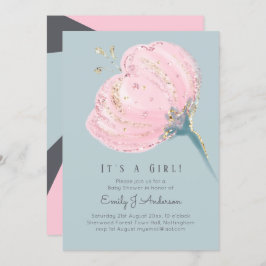 Moderne Roze Goud Het is een meisje Baby Shower Kaart