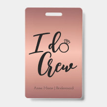 Moderne Roze Goud I Do Crew Meisjesuitstap