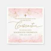 Moderne Roze Goud Kruis Meisje Bevestiging Servet (Voorkant)