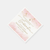 Moderne Roze Goud Kruis Meisje Bevestiging Servet (Hoek)