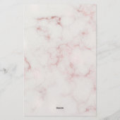 Moderne Roze Goud Marmer Briefpapier (Achterkant)