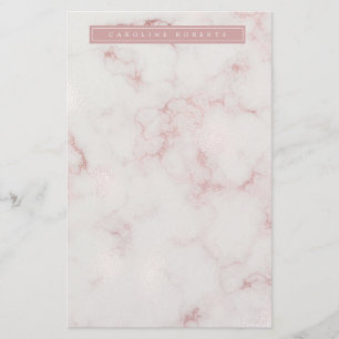 Moderne Roze Goud Marmer Briefpapier