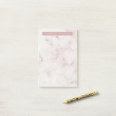 Moderne Roze Goud Marmer Post-it® Notes (Op bureau)