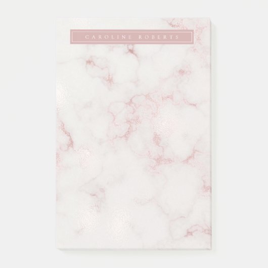 Moderne Roze Goud Marmer Post-it® Notes (Voorkant)
