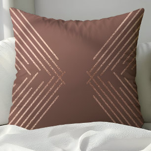 Moderne Roze Goud Mauve Geometrisch Patroon Kussen