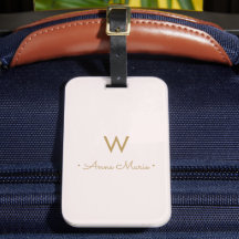 Moderne Roze Goud Minimalistische Monogram
