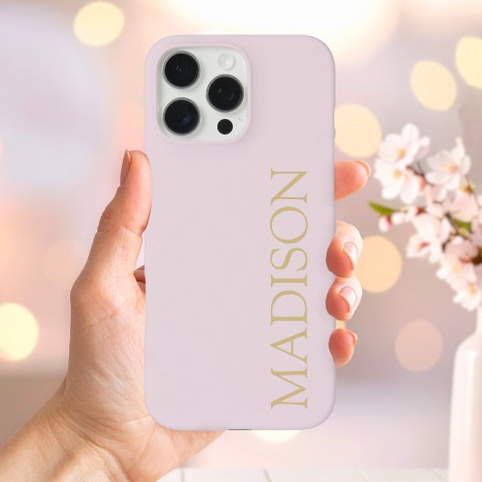 Moderne Roze Goud Minimalistische naam Monogram iPhone Hoesje