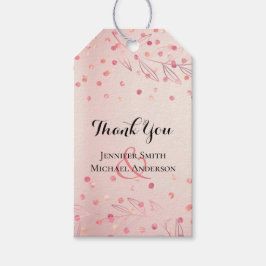 Moderne Roze Goud Modieuze Budget Bruiloft Cadeaulabel