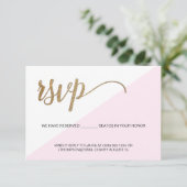 Moderne Roze Goud RSVP geen mailing Voorbehouden S (Staand voorkant)
