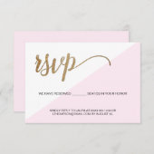 Moderne Roze Goud RSVP geen mailing Voorbehouden z (Voorkant / Achterkant)