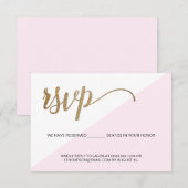 Moderne Roze Goud RSVP geen mailing Voorbehouden z Kaartje (Voorkant / Achterkant)