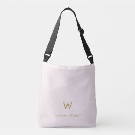 Moderne Roze Goud Schrift Monogram Crossbody Tas