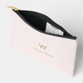 Moderne Roze Goud Schrift Monogram Etui (Open)
