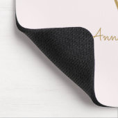 Moderne Roze Goud Schrift Monogram Muismat (Hoek)