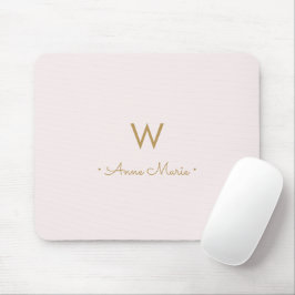 Moderne Roze Goud Schrift Monogram Muismat