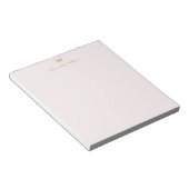Moderne Roze Goud Schrift Monogram Notitieblok (Schuin)