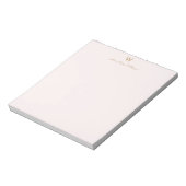 Moderne Roze Goud Schrift Monogram Notitieblok (Linkerzijde)
