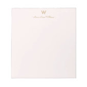 Moderne Roze Goud Schrift Monogram Notitieblok (Voorkant)