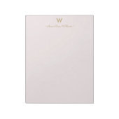 Moderne Roze Goud Schrift Monogram Notitieblok (Linkerzijde)