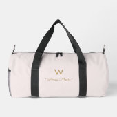 Moderne Roze Goud Schrift Monogram Plunjezak (Achterkant)