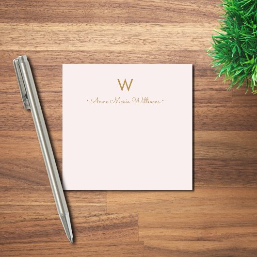 Moderne Roze Goud Schrift Monogram Post-it® Notes