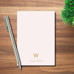 Moderne Roze Goud Schrift Monogram Post-it® Notes