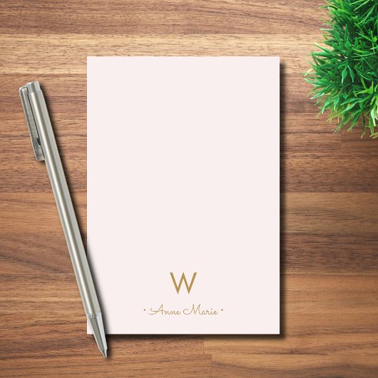 Moderne Roze Goud Schrift Monogram Post-it® Notes