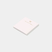 Moderne Roze Goud Schrift Monogram Post-it® Notes (Schuin)