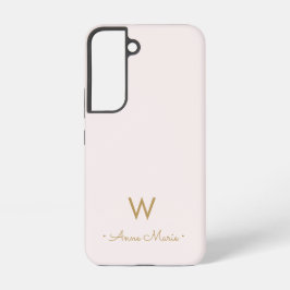 Moderne Roze Goud Schrift Monogram Samsung Galaxy Hoesje