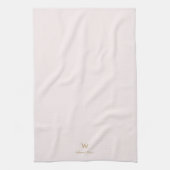 Moderne Roze Goud Schrift Monogram Theedoek (Verticaal)