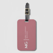 Moderne Roze Goud Trendy Stijlvolle Monogram Bagagelabel (Voorkant (verticaal))