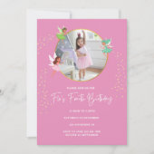 Moderne Roze Goud . Uitnodiging Verjaardagsfeestje (Voorkant)