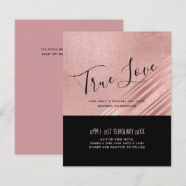 Moderne Roze Goud Zwarte Trouwdag