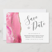 Moderne roze goudblazer slaat de Kaart Datum op (Voorkant)