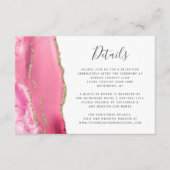 Moderne roze goudbonnen details informatiekaartje (Voorkant)