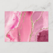 Moderne roze goudbonnen details informatiekaartje (Achterkant)