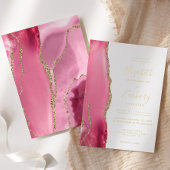 Moderne roze goudbruidbruding folie uitnodiging