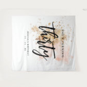 Moderne roze gouden 30e verjaardag achtergrondbann wandkleed (Voorkant (horizontaal))