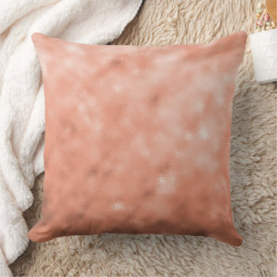Moderne Roze Gouden Abstracte Metalen Textuur Kussen