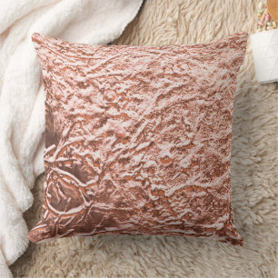 Moderne Roze Gouden Abstracte Metalen Textuur Kussen