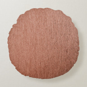 Moderne Roze Gouden Abstracte Metallic Textuur Rond Kussen