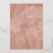 moderne roze gouden abstracte trouw folie uitnodiging (Achterkant)