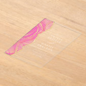 Moderne Roze Gouden Agaat Elegante bruiloft Acryl Uitnodigingen (Laagn)