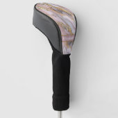 Moderne Roze Gouden Agate Gepersonaliseerde Golfheadcover (Schuin)