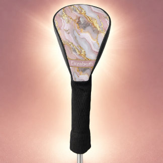 Moderne Roze Gouden Agate Gepersonaliseerde Golfheadcover