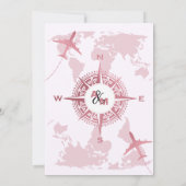 Moderne Roze Gouden Bestemming Trouwpas Kaart (Achterkant)